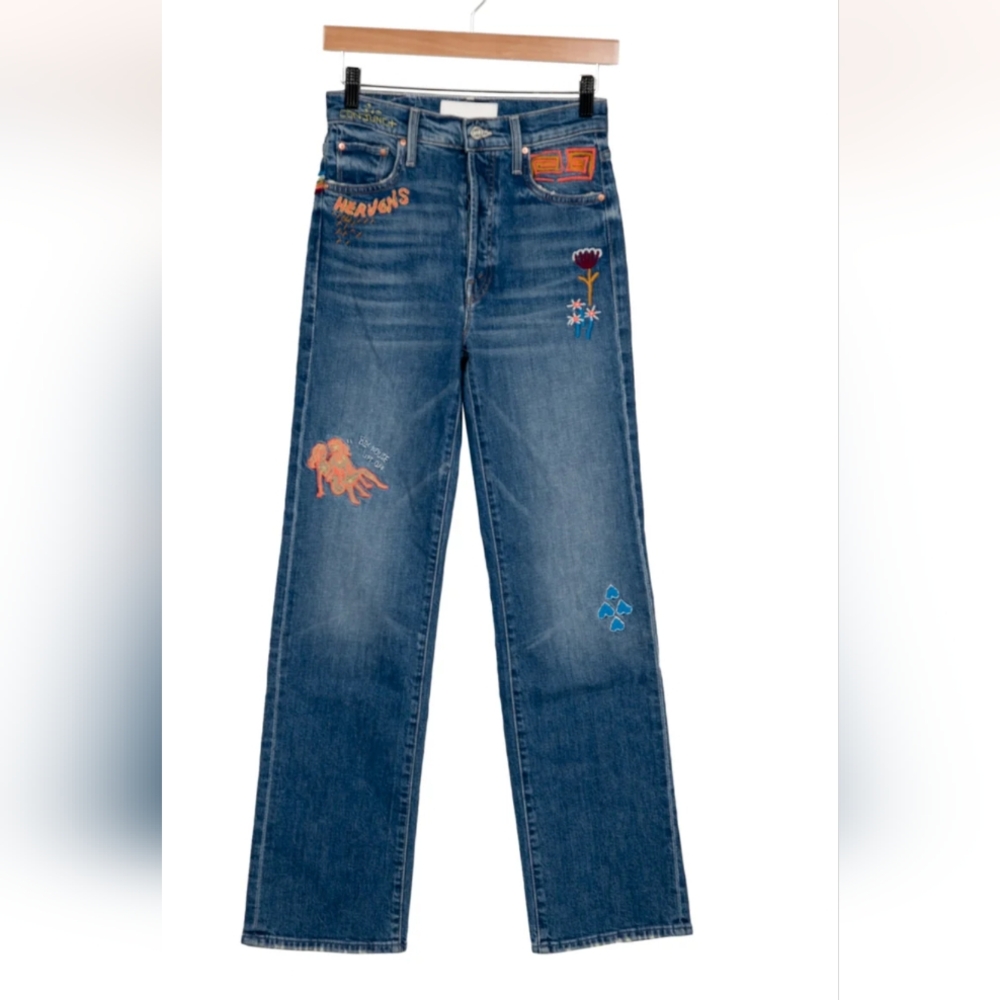 MOTHER The Rambler Sneak Jeans - Running with Scissors Size 26